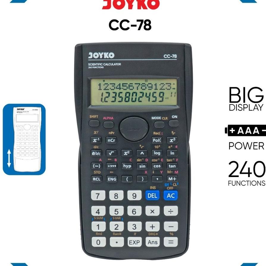 

Scientific Calculator Kalkulator Ilmiah 12 Dit Joyko Cc78