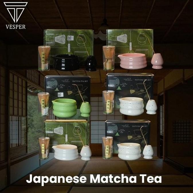 

Terlaris Japanese Matcha Tea Set 4Pcs / Paket Lengkap Matcha Bowl Bamboo Whisk Tea Brush Stand Holder Set / Matcha Maker Ready Stok