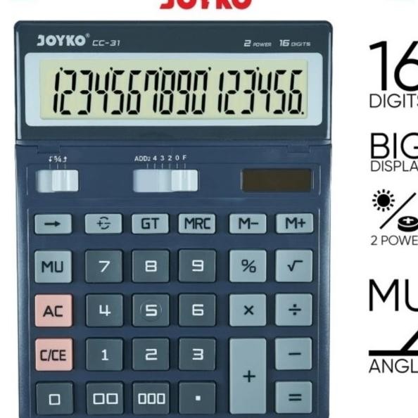 

Joyko Cc31 Che Ulang 16 Dit Calculator Blcd Kalkulator Cc 31