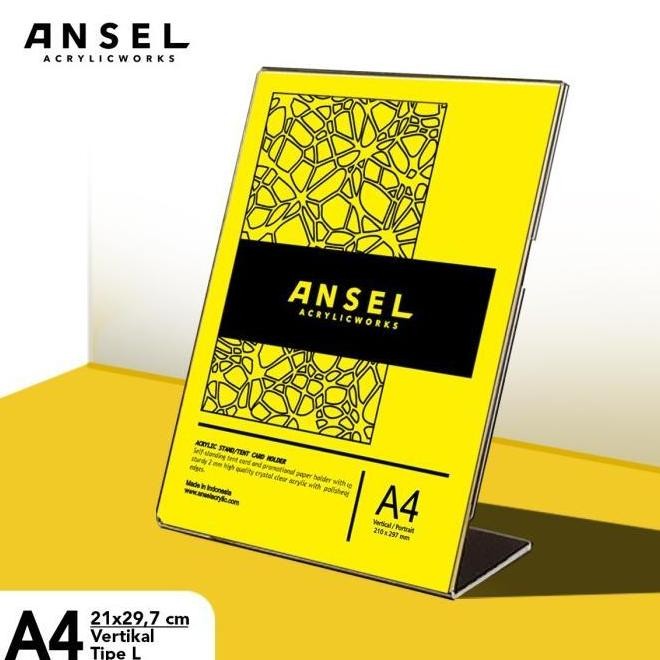 

NEW TENT HOLDER AKRILIK TIPE L / A4 VERTIKAL 21X29,7 CM / ACRYLIC DISPLAY