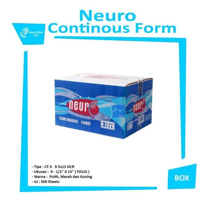 

BEBAS ONGKIR - NEURO - Continous Form 3 Ply 9 1/2 x 13 ( Folio ) NCR - Box