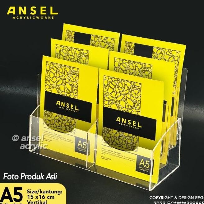 

NEW TEMPAT BROSUR AKRILIK 3 TINGKAT UK. A5 TIPE E2 - 3 SUSUN [ACRYLIC DISPLAY HOLDER, KANTONG FLYER, STANDING]