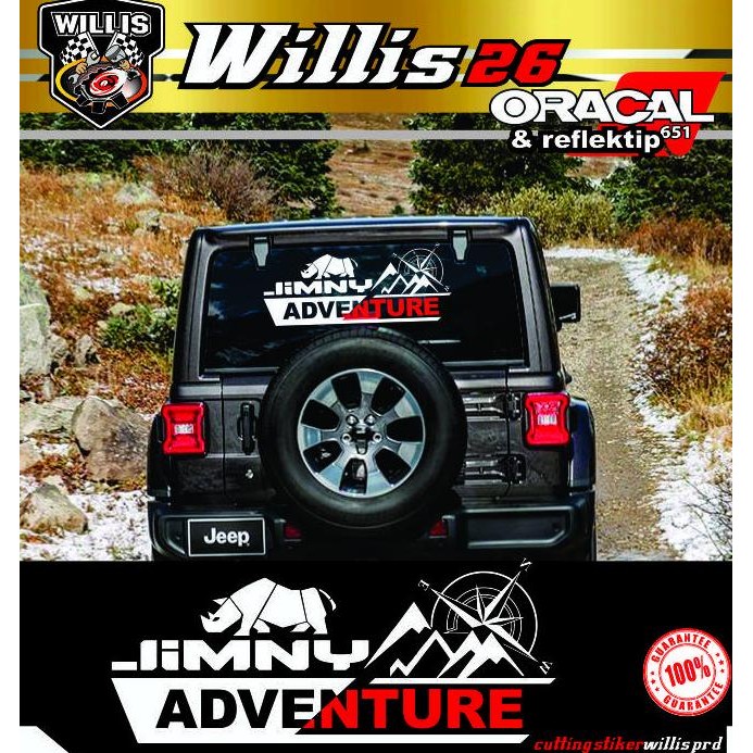 Stiker Kaca Mobil Badak Jeep Jimny Adventure Restock