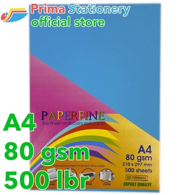 

TERMURAH - Paperfine Kertas HVS Warna A4 IT 220 Turquoise Rim isi 500 lbr [TC]