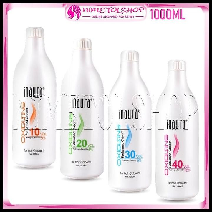 Terlaris Inaura Oxidising Perfumed Cream 1000Ml Hair Color Cairan Developer Peroxide Oxydant Cat War