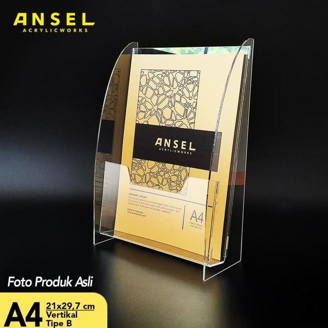

NEW TEMPAT BROSUR AKRILIK / ACRYLIC FLYER HOLDER - A4 -TIPE B BENING /3 MM