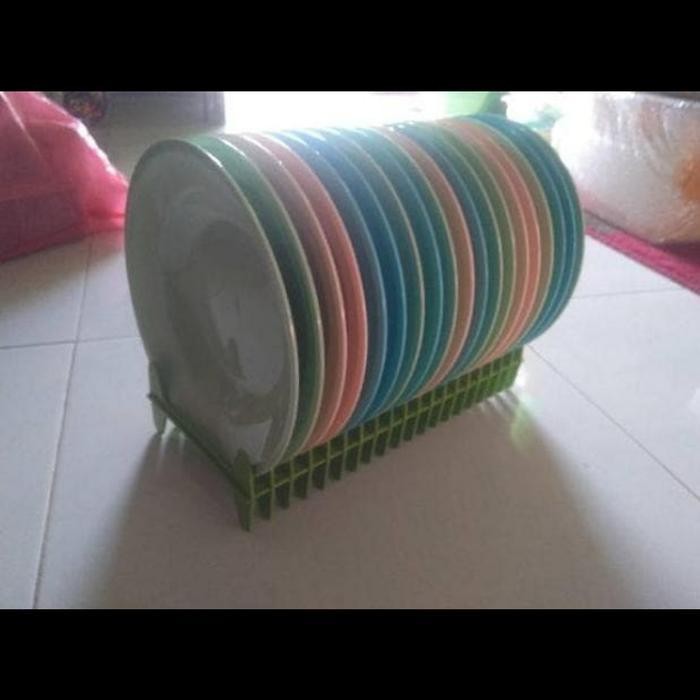 Rak Cd/Rak Tatakan Piring Plastik Isi 19 Lubang/Rak Pengering Piring