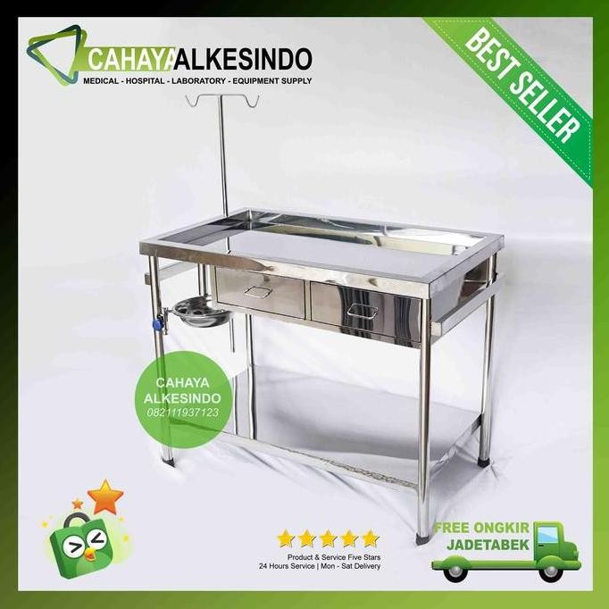 ready Meja Periksa Hewan + Laci Stainless | Operasi Binatang 100x60x80cm