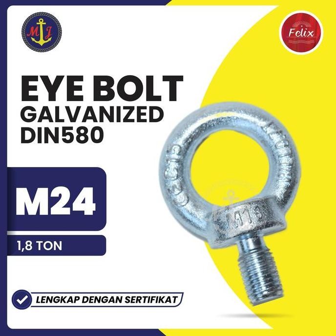 EYE BOLT GALVANIZED DIN580 M24