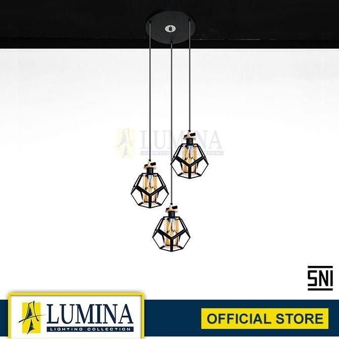 Lumina Lampu Hias Lampu Gantung Lumina Model Minimalis - Type 9147-3 Bk