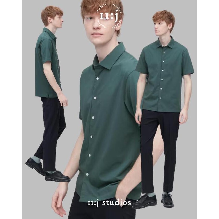 Promo Kemeja Uniqlo Airism Short Sleeve Polo Shirt Original Asli
