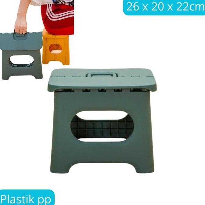 Bangku Kamar Mandi Multifungsi Kursi Dapur Jongkok Mini Lipat Portable 26 X 20 X 22Cm Plastik Seo
