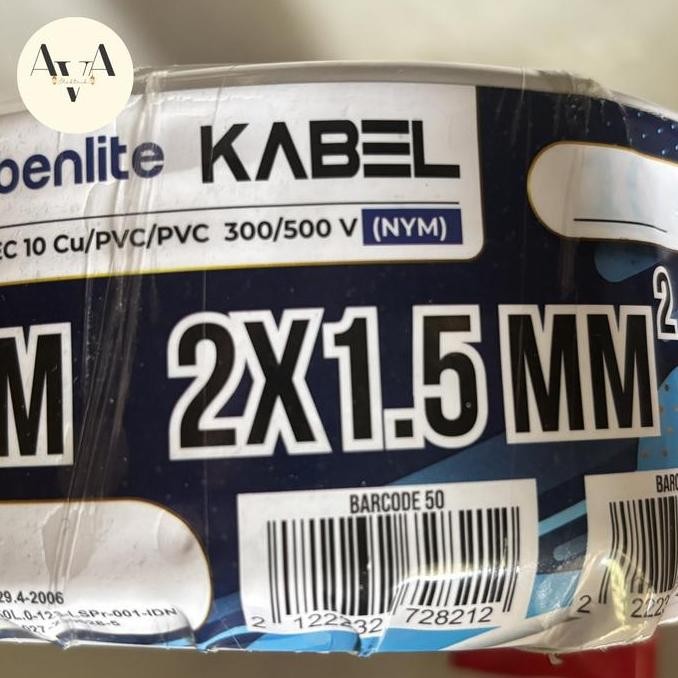 Kabel Kawat NYM 2x1,5mm 10 Meter Tembaga Murni YASUGI SNI