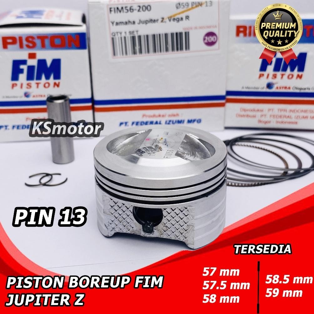 PISTON SEHER SET JUPITER Z XXB 57 57,5 58 58,5 59 PIN PEN 13 FIM IZUMI Nugi
