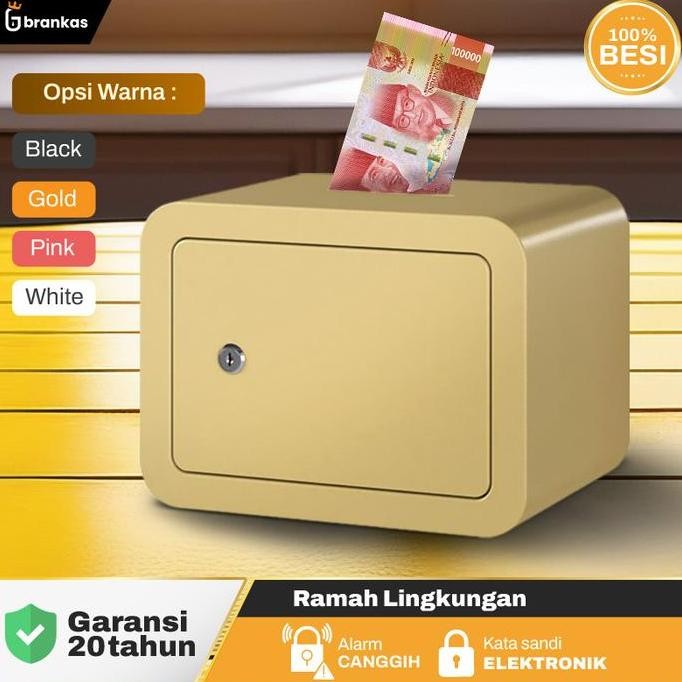 HARGA DISC - [TERMURAH] Brankas Mini Bahan Besi Tebal Anti Maling Pengaman PIN dan Kunci Manual Safe