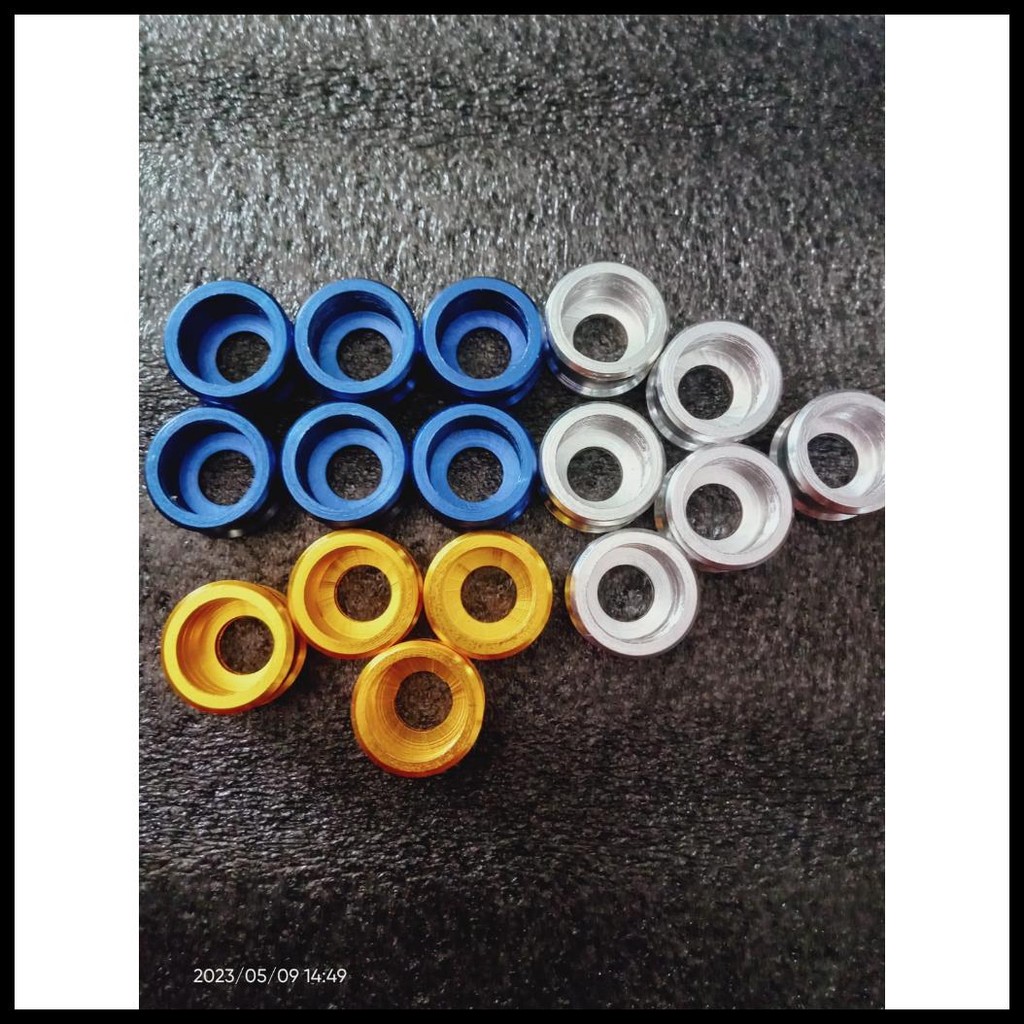 PODUK TERLARIS RING MONEL TINGKAT GOLD  BIRU SILVER  UKURAN BAUT 14 L8 MODEL TRUSTY