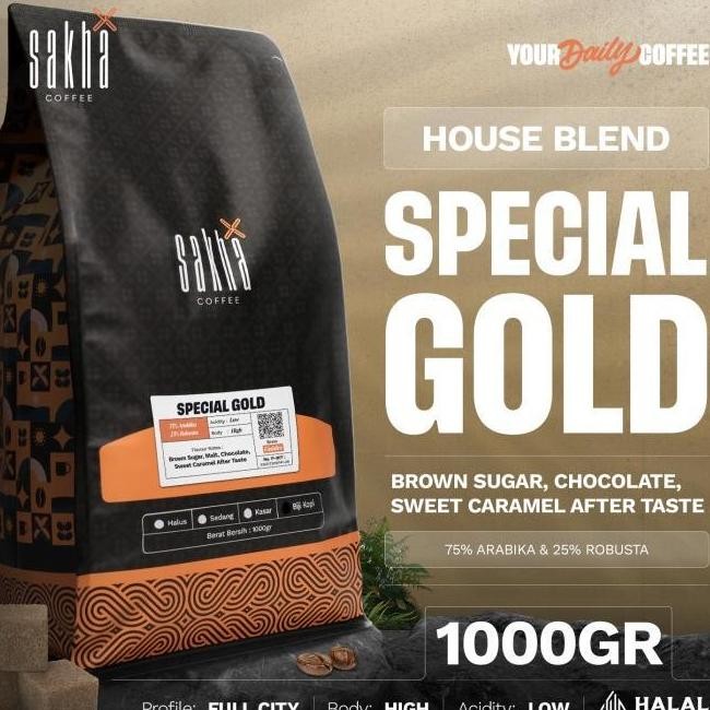 

PROMO KOPI SPECIAL GOLD ESPRESSO HOUSE BLEND COFFEE BEANS 1KG BIJI / BUBUK
