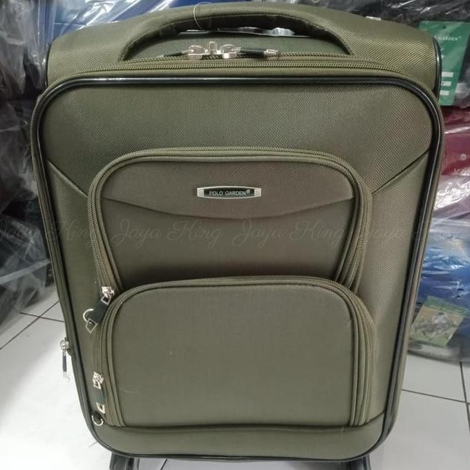 TERBARU - KOPER KAIN 24 26 INCH POLO GARDEN EXPAND RODA 4 PUTAR BAGASI KANVAS