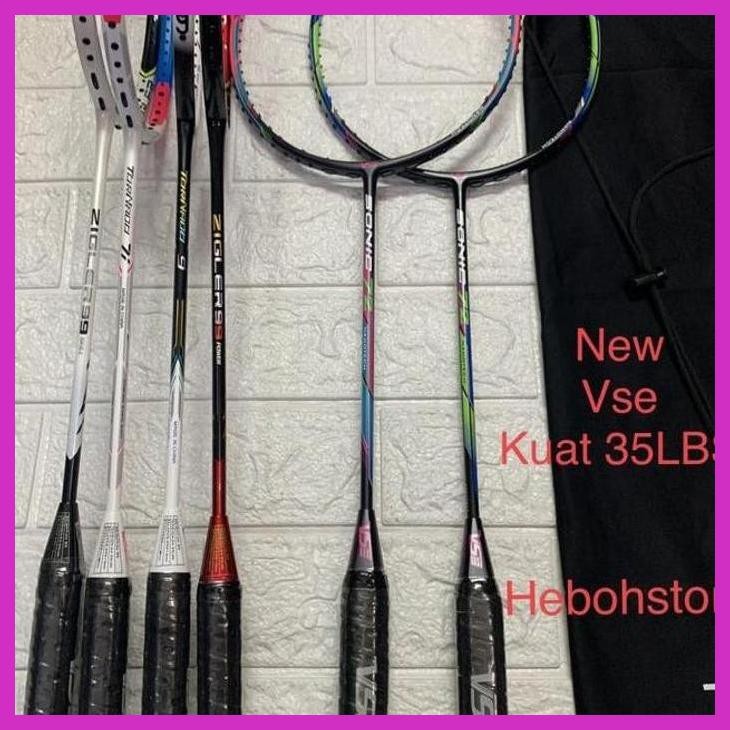 (OLAHRAGA) RAKET BADMINTON NEW VSE TORNADO,SONIC 72,ZIGLER 99 DLL KUAT 35 LBS GOOD QUALITY