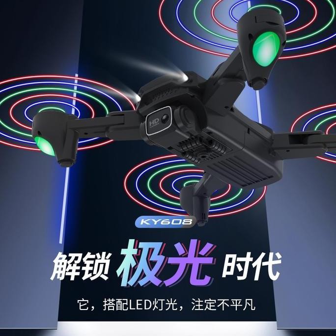 Produk Baru rc drone KY608 LED propeller camera wifi 4K optical flow altitude hold