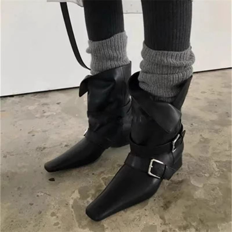 Sepatu Bot Koboi Ujung Runcing Gaya Wasteland Sepatu Chelsea High-End