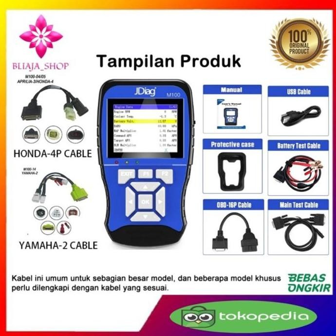 SCANNER MOTOR INJEKSI JDIAGM100 DIAGNOSTIC SCENER TOOL ALAT PERBAIKAN ORIGINAL DAN TERPERCAYA