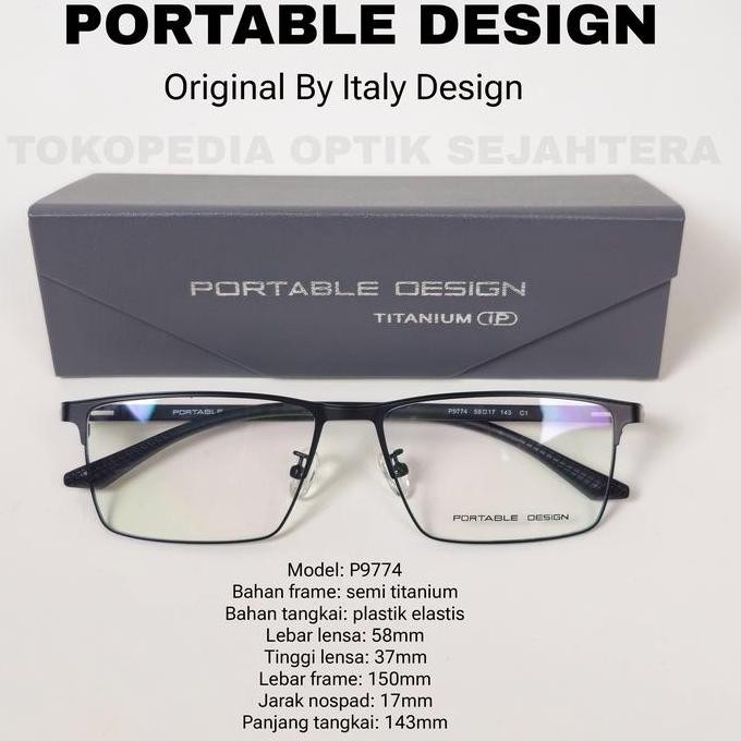 Frame Kacamata original Portable Design Semi titanium lebar 150mm