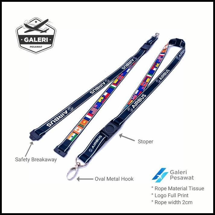 

Lanyard / Gantungan ID Card Airbus Bendera Hitam