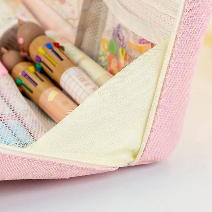 

Baru Kotak Pensil Kanvas Besar Multi Layer Model Korea Organizer Sekolah & Kantor