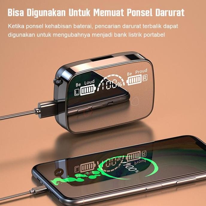 Jovitech Tws Ep20 Bluetooth Wireless Earphone Headset Powerbank Led Flashlight