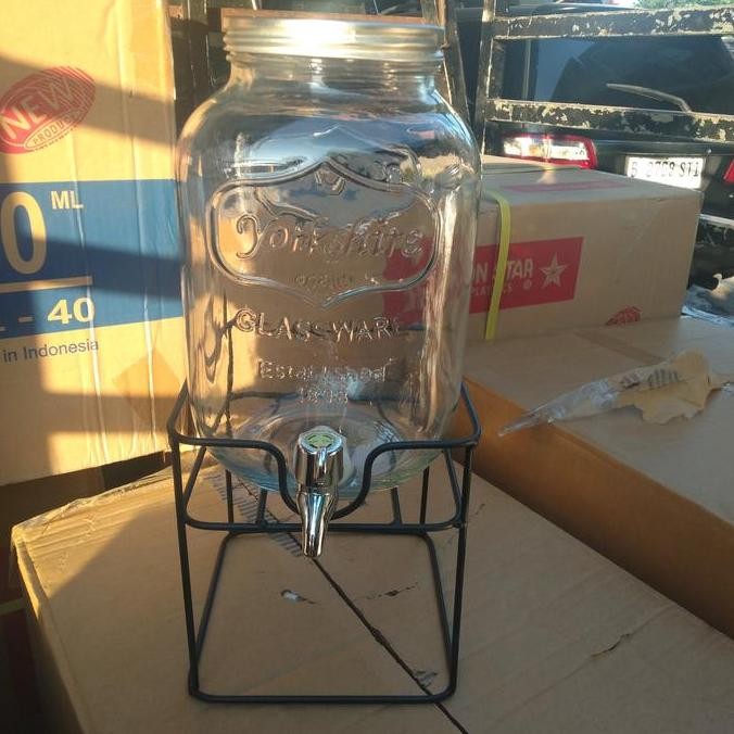 Dispenser Kaca Kran Kapasitas 5 Liter /Drink Jar