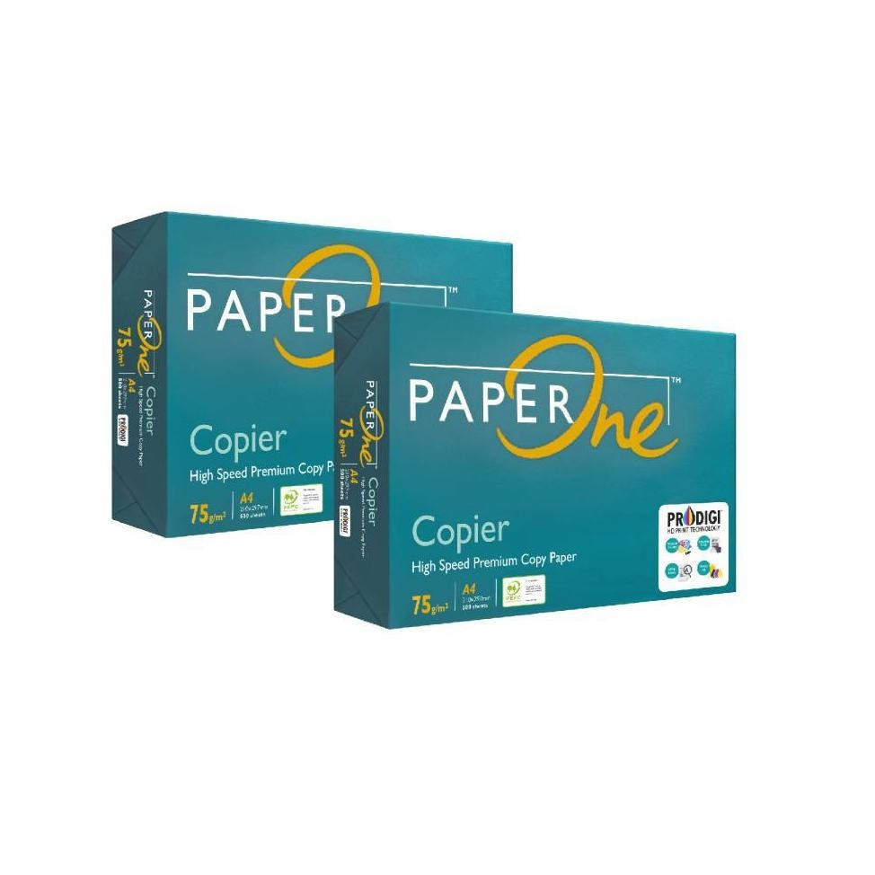 

PaperOne Kertas A4 75gr Copier 2 Rim (1000 lembar) Kertas HVS A4 Kertas Fotocopy