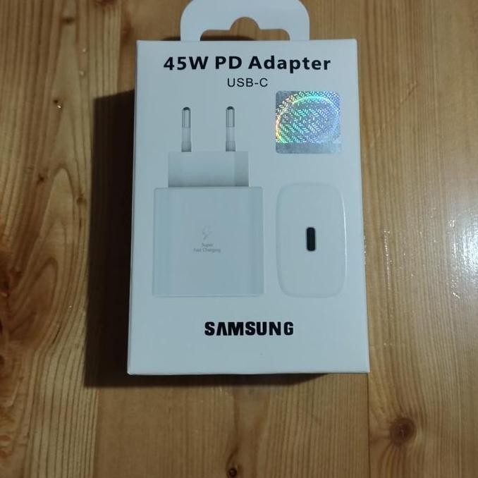 SALE SAMSUNG ADAPTOR 45W SUPER FAST CHARGING TYPE-C USB KEPALA CHARGER PUTIH ORI