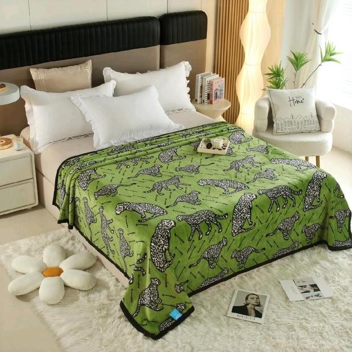 Selimut Dewasa Tebal Srh Bulu Lembut Polister 200X230Cm 1200 Gram Hadiah Kado Waffle Zigzag Kuning T