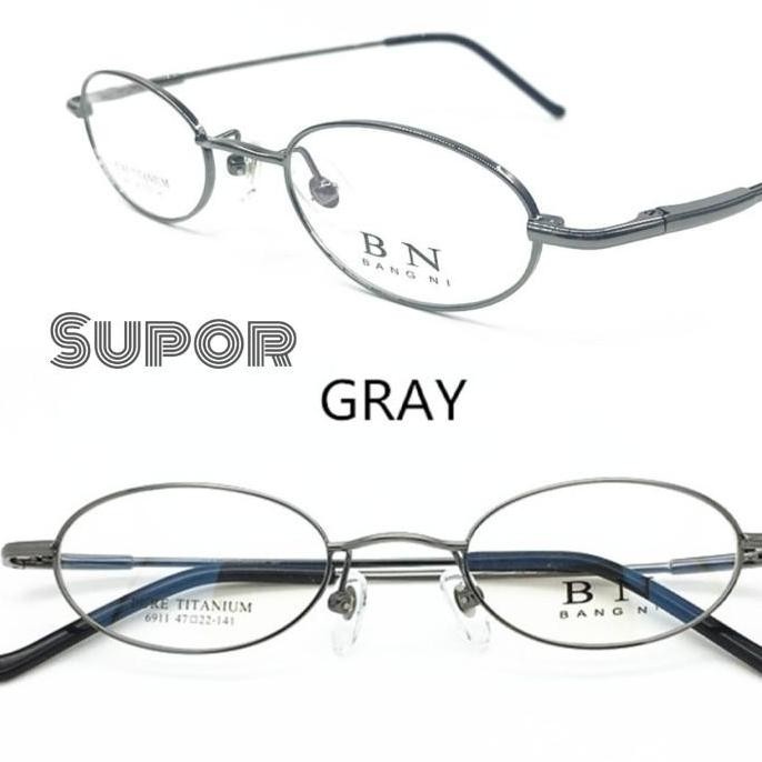 FF53 Oval Full Frame Kacamata Titanium Pria wanita buat MINUS TINGGI