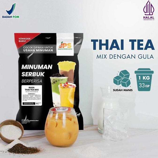 

baru bubuk minuman thai tea 1kg jps - powder instan teh thailand manis