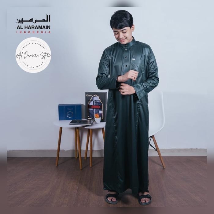 Al Haramain Jubah / Gamis Pria Dewasa Remaja Kancing Premium Polyester