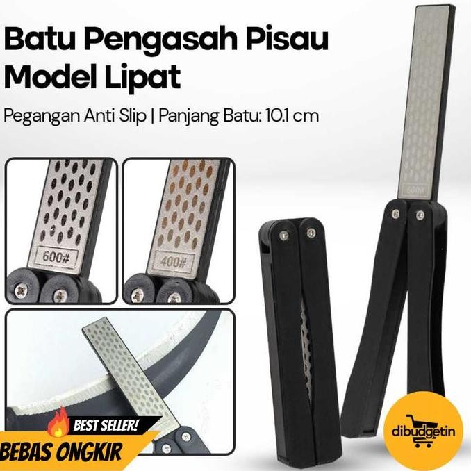 Batu Pengasah Pisau Model Lipat Diamond Knife Sharpener Non Slip - Dmd Dm-10Cm