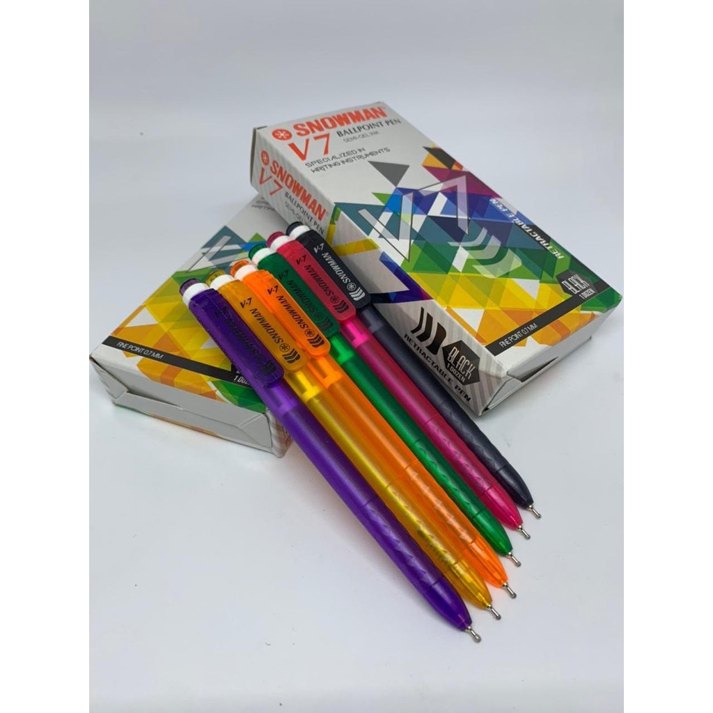 

BOLPEN SNOWMAN V-7 / Pulpen Bolpoin Snowman V7 V 7 V-7 0.7 mm