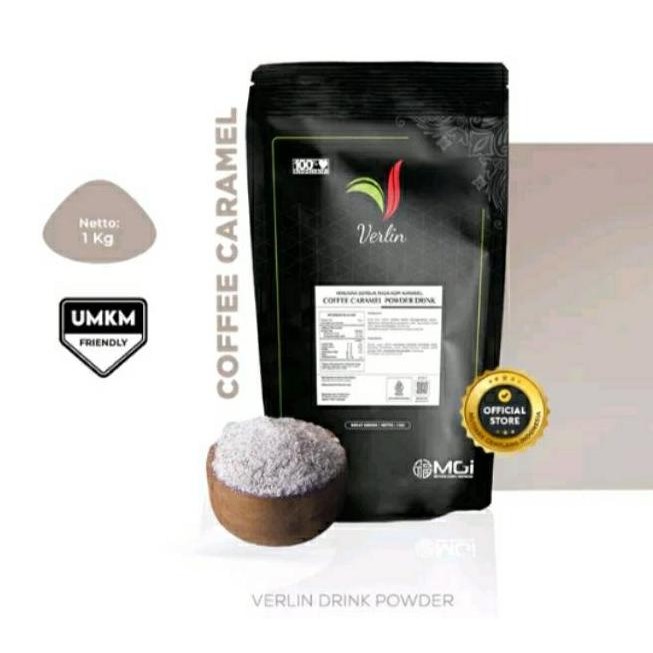 

baru bubuk minuman verlin coffee caramel 1 kg - serbuk kopi instan siap seduh