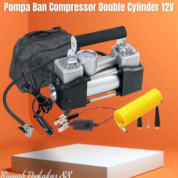 Compressor 2 Cylinder Pompa Angin Ban Elektrik Mobil Motor Bus