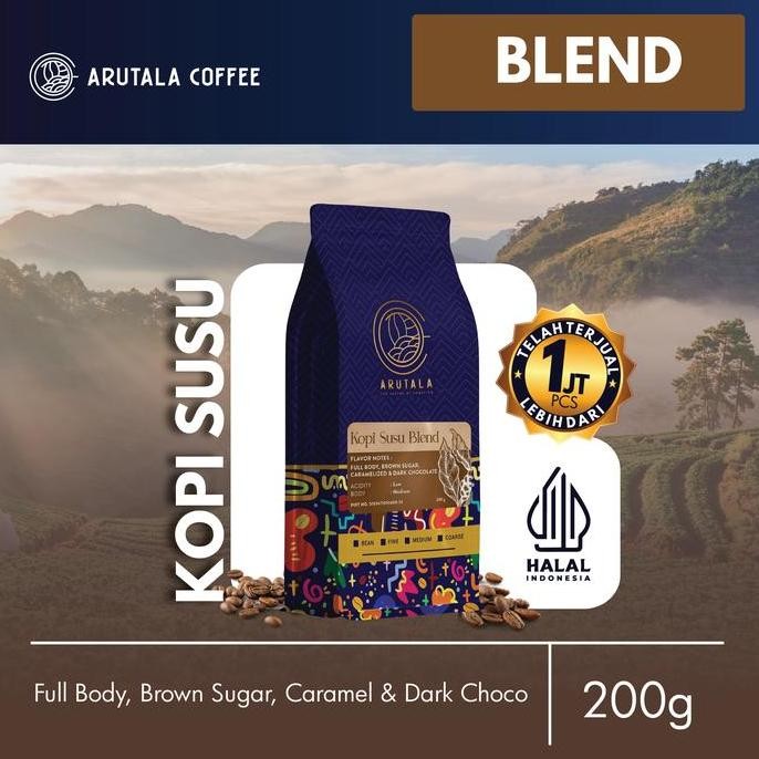 

baru arutala kopi susu blend 200gr - bubuk coffee kekinian untuk ice blend