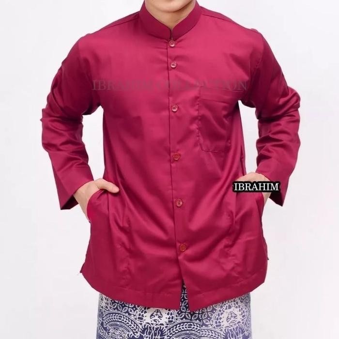 Sg Baju Koko Pria Haibah Saku Samping Koko Ammu Jumbo M L Xl Xxl 3L 4L ||Koko Ammu Big Size Koko Pol