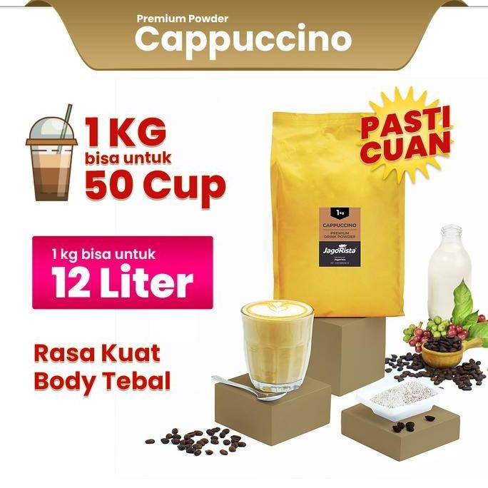 

baru bubuk minuman cappuccino premium 1kg jagorista - bubble drink serbuk rasa kopi