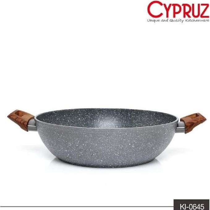 Cypruz Ki-0645 Wok Pan 30Cm Tanpa Tutup | Wajan Kuali Induksi Ceramic