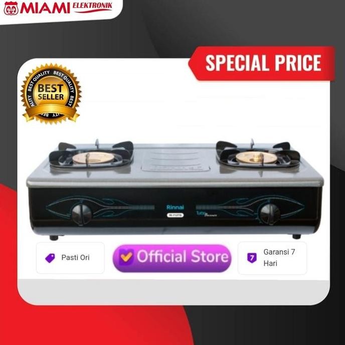 BEBAS ONGKIR - KOMPOR GAS RINNAI RI712TG KOMPOR RINNAI 2TUNGKU TURBO BURNER RI-712TG
