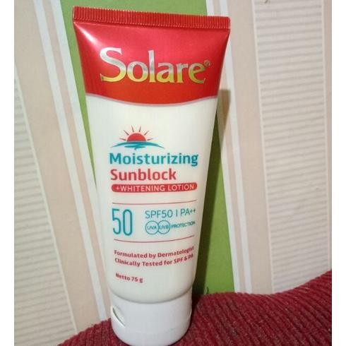 Solare Moisturizing Sunblo Spf 50 Plus Whitening Lotion 75 Gr