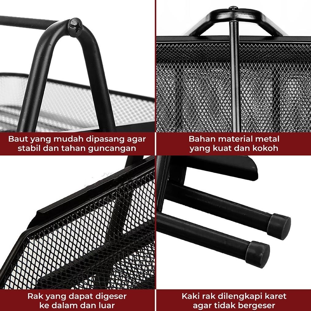 

Cod Document Tray Desk Storage Foldable 3 Tiers Rak Kertas File Dokumen 3 Susun Jaring Besi Un-140