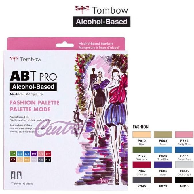 

NEW Tombow ABT Pro FASHION Palette Art Markers Set 12 Dual Tip Brush Pen