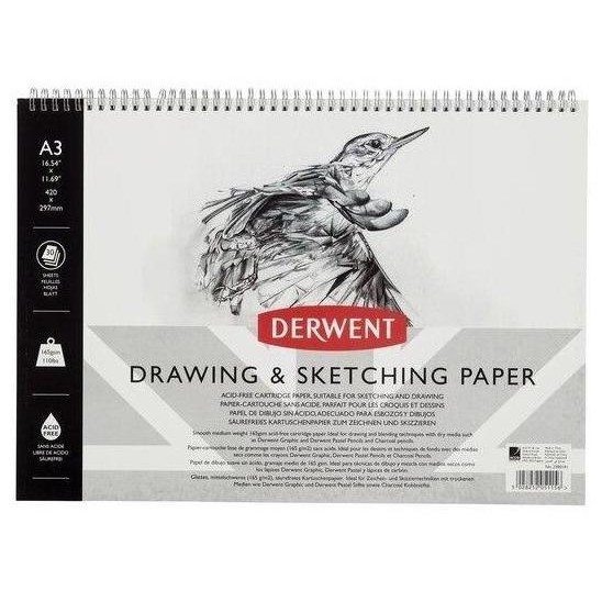 

NEW Buku Sketsa Derwent A3 Sketch Pad Wire Bound Drawing Sketching Paper